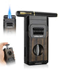 Torch Lighter Built-in Cutter V Cut Holder with Classic Gift Box Windproof Dual Jet Flame Torch Lighters Integrated Accessories Butane Refillable Cool Lighters for Candle