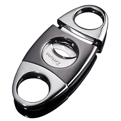 Cigar Cutter Guillotine Stainless Steel Double Blade 23mm Max. Cigar Diameter Guillotine Cigar Cutter (Gun Color)