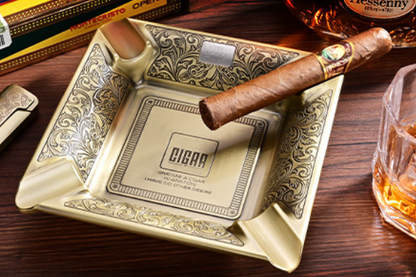 Metal Large Ashtray : 4 Slots Metal Large Ashtray for Home and Office Gifts for Men