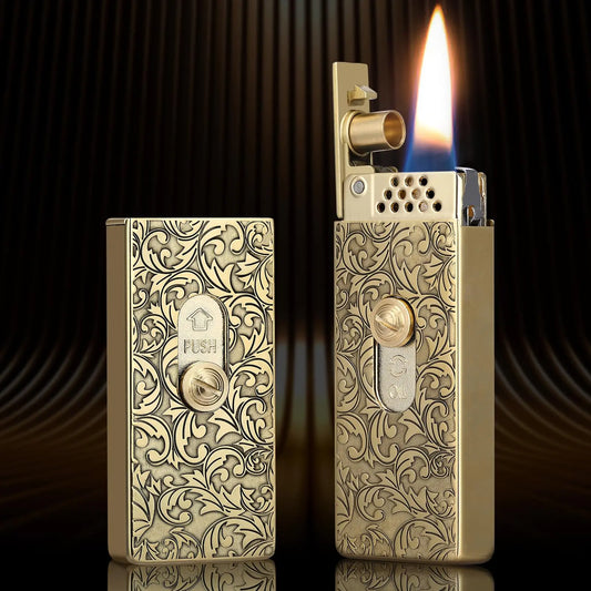 Morisk Vintage Trench Lighter Fluid Refillable Windproof Matchbox Kerosene Lighter with Creative Ignition Antique Lighters Soft Flame Cool Lighter Collection Unique Gift for Men Dad Husband