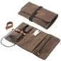 Tobacco Smoking Pipe Pouch Waxed Canvas Pipe Roll Tobacco Pipe Pouch Case Bag Handmade Tobacco Pouch Smoking Pipe Storage Organizer with Tobacco Pipe Stand Filters Cleaning Tools(Not Include Pipes)